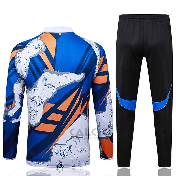 Tuta da Track di Felpa Real Madrid Bambino 2025-2026 Blu Bianco